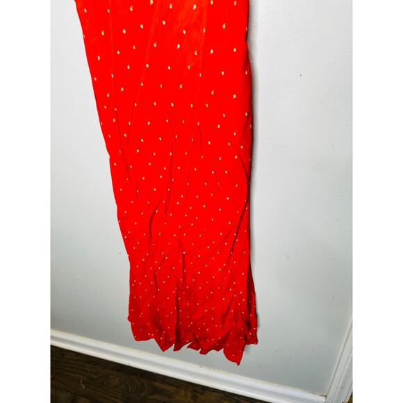 JASON WU COLLECTIVE Red Polka Dot Flutter Sleeve V-Neck Midi Dress Size 2 - Picture 5 of 15